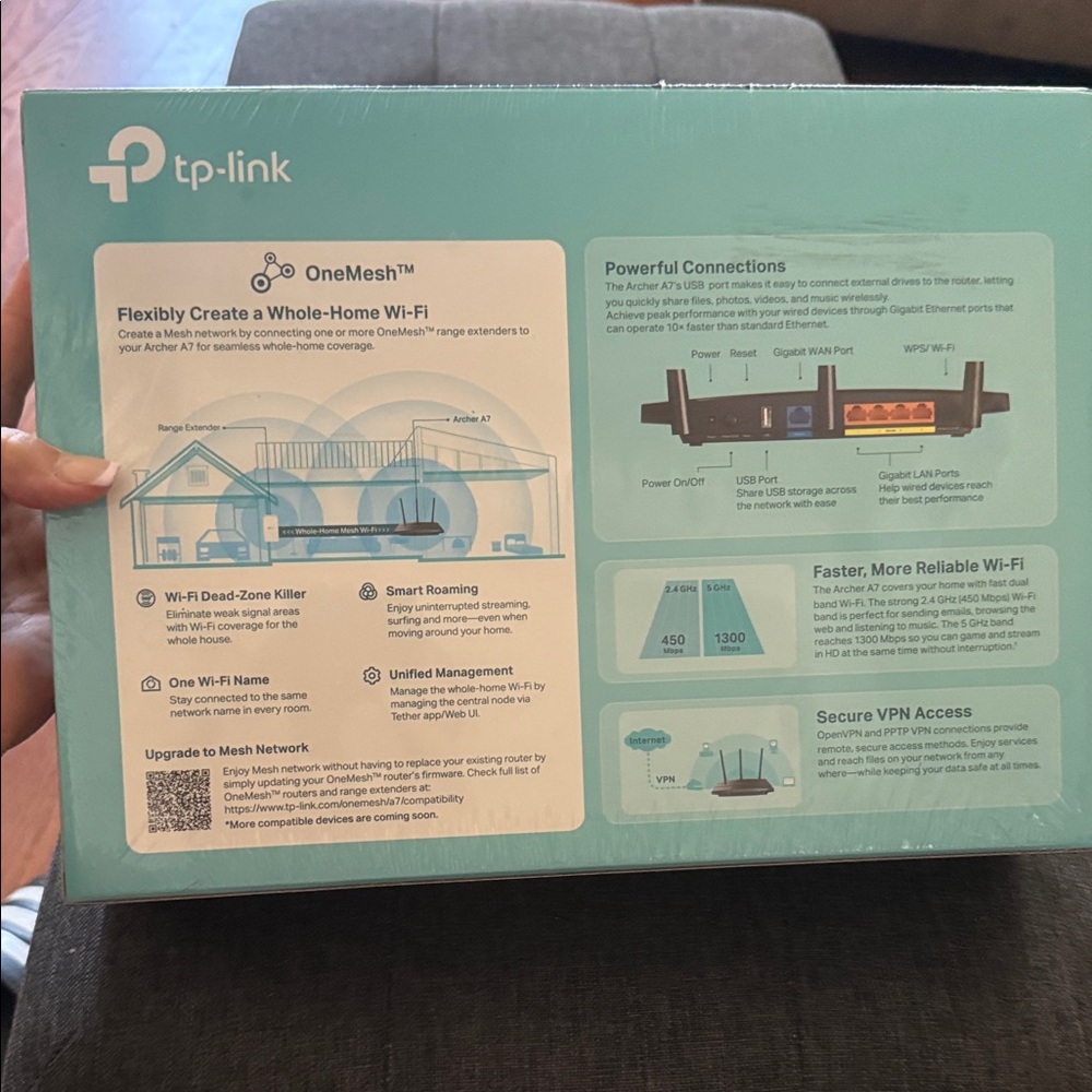 TP-Link Archer A7 Black Mesh Wi-Fi Router - Picture 2 of 3